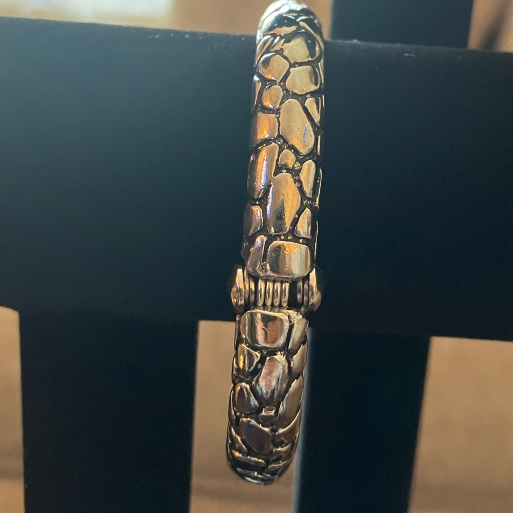 Silver Tone Open Hinge Bracelet - image 3